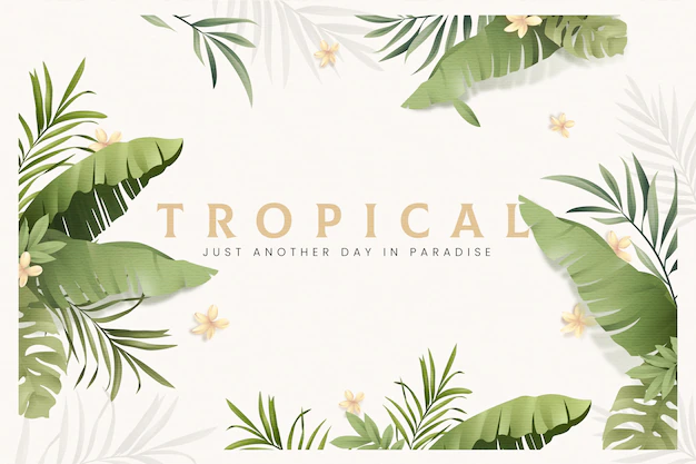 Free Vector | Tropical leaves background