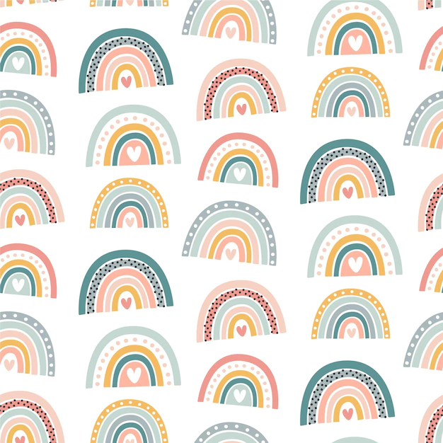 Free Vector | Hand drawn rainbow pattern design