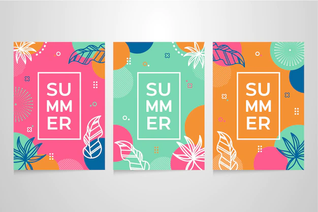 Free Vector | Hand drawn summer card collection