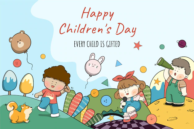 Free Vector | Hand drawn world children's day background