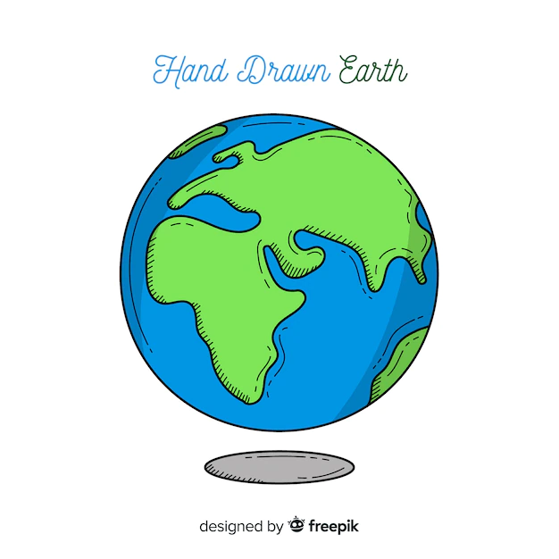 Free Vector | Lovely planet earth with hand drawn style