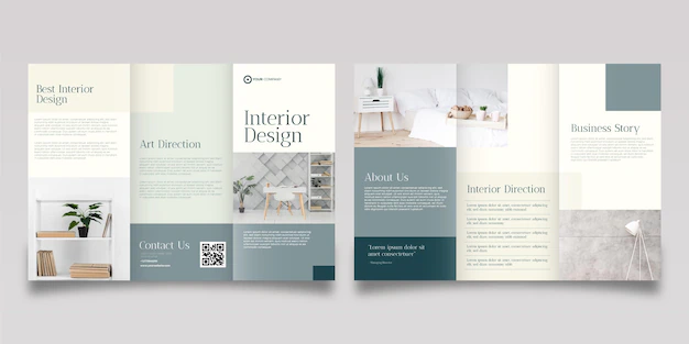 Free Vector | Abstract trifold brochure template with photo