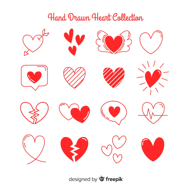 Free Vector | Hand drawn heart collection