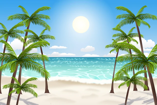 Free Vector | Summer landscape - background for zoom