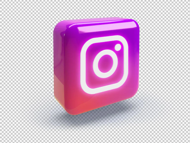 Free PSD | 3d rounded square with glossy instagram logo