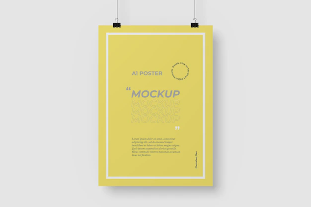 Free PSD | A1 hanging poster mockup