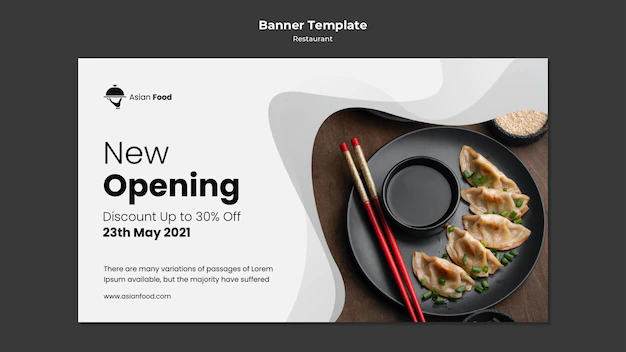 Free PSD | Asian food restaurant banner template
