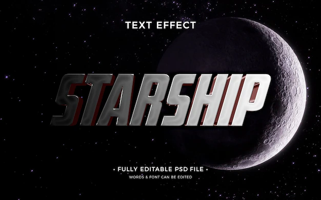 Free PSD | Cinematic text effect moon background
