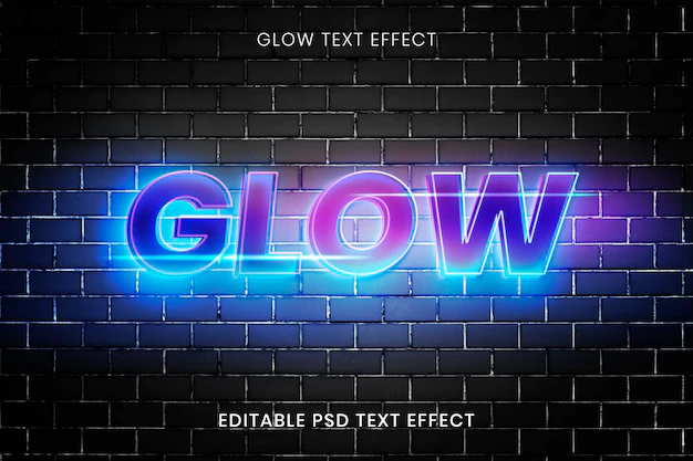 Free PSD | Futuristic glow text effect psd editable template