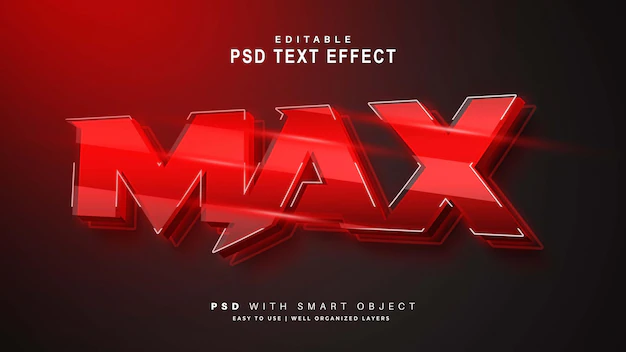 Free PSD | Red max text effect