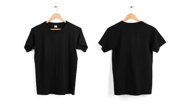 Free Photo | Blank black t-shirt hanger isolated on white space.