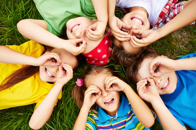 Free Photo | Children playing on grass