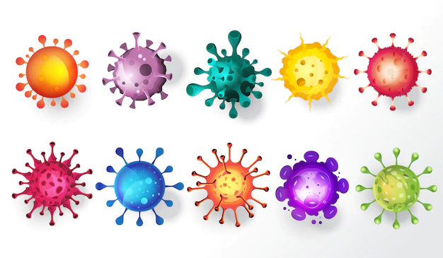 Free Vector | 10 abstract viruses and bacteria
