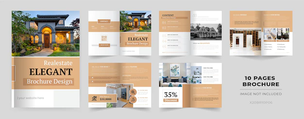 Free Vector | 10 pages brochure template