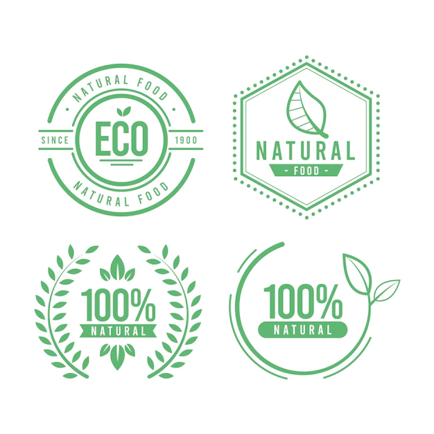 Free Vector | 100% natural label pack