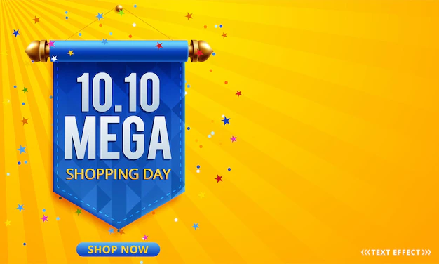 Free Vector | 10.10 online shopping day sale banner