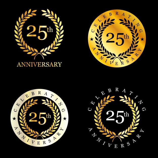 Free Vector | 25 anniversary badges design