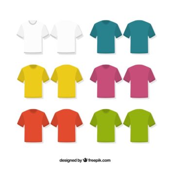 Free Vector | 2d t-shirt collection in different colors