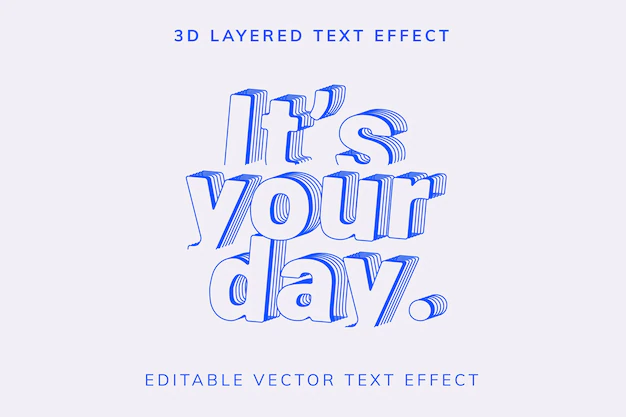 Free Vector | 3d layered editable vector text effect