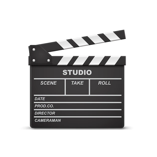 Free Vector | 3d realistic illustration of open movie clapperboard or clapper isolated on background