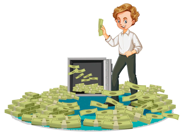 Free Vector | A business man with stack of money