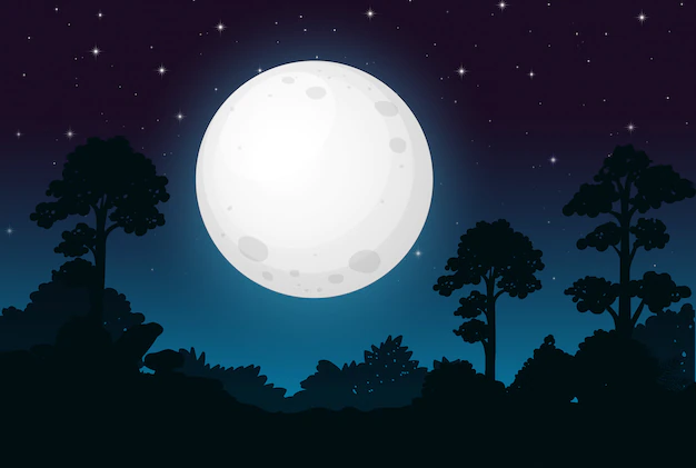 Free Vector | A dark full moon night