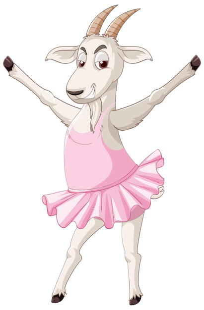 Free Vector | A goat in a dress a ballerina