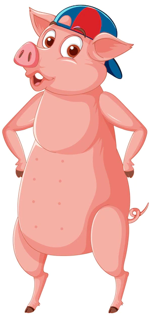 Free Vector | A pig standing on two legs