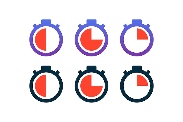 Free Vector | A set of stopwatch. 30 seconds, 45 seconds, 15 seconds
