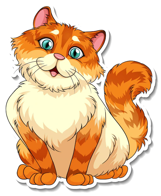 Free Vector | A sticker template of cat cartoon character