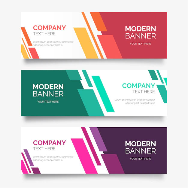 Free Vector | Abstract banner collection with modern shapes