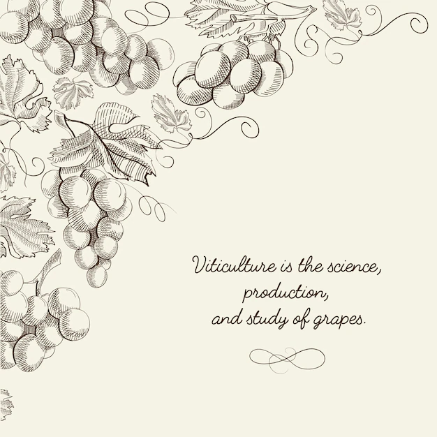 Free Vector | Abstract berry light  with bunches of grapes and inscription in hand drawn style