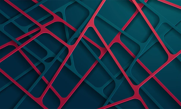 Free Vector | Abstract blue and red paper cut background with simple shapes