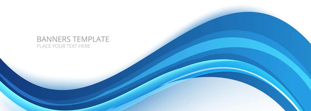 Free Vector | Abstract blue business wave banner on white background