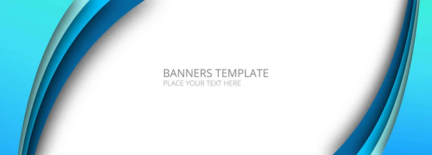Free Vector | Abstract blue colorful wave banner on white background