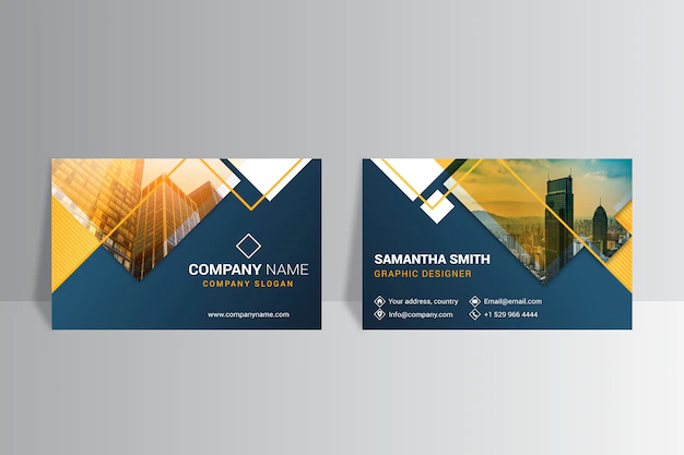Free Vector | Abstract business card template with photo