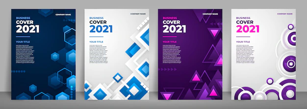 Free Vector | Abstract business cover collection with geometrical shapes