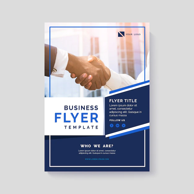 Free Vector | Abstract business flyer with photo