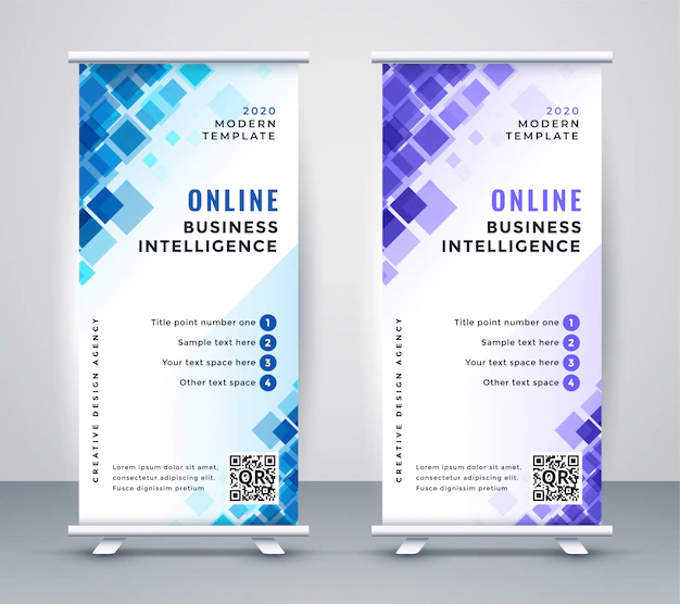 Free Vector | Abstract business rollup standee banner