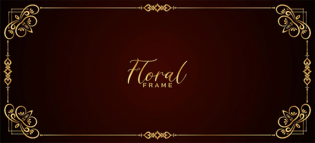 Free Vector | Abstract golden floral frame border red banner design