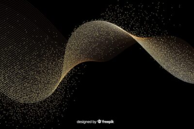 Free Vector | Abstract golden wave on dark background