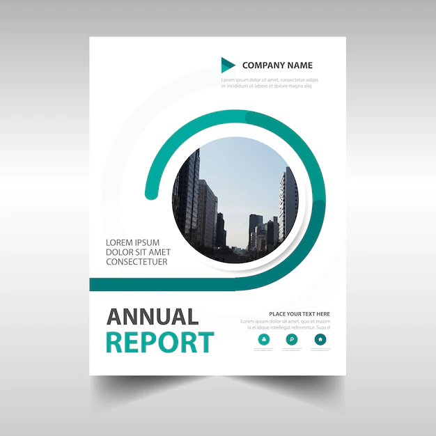 Free Vector | Abstract green circular annual report template