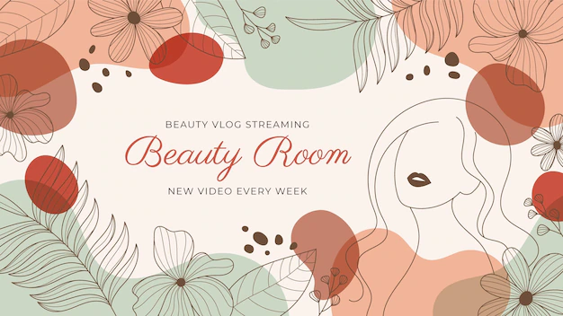 Free Vector | Abstract hand drawn beauty youtube channel art