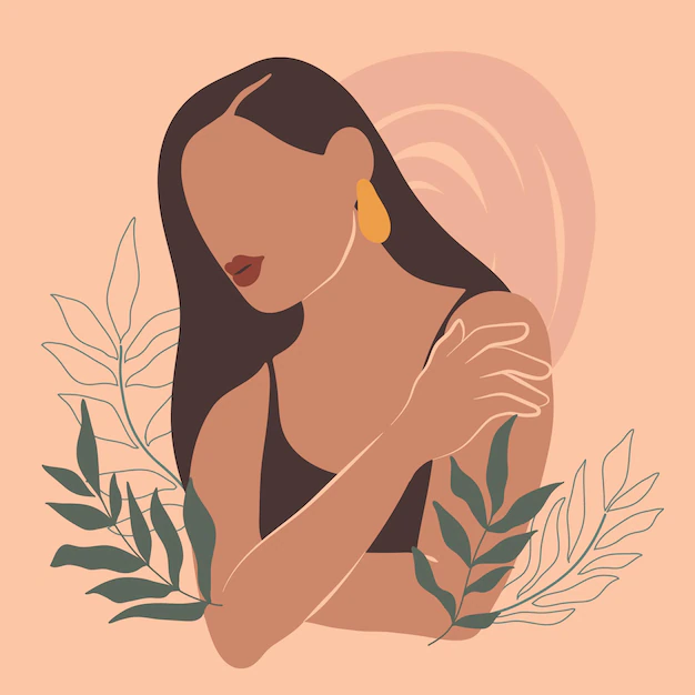 Free Vector | Abstract hand drawn woman portrait
