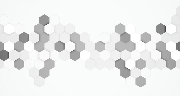 Free Vector | Abstract hexagonal black and white 3d background