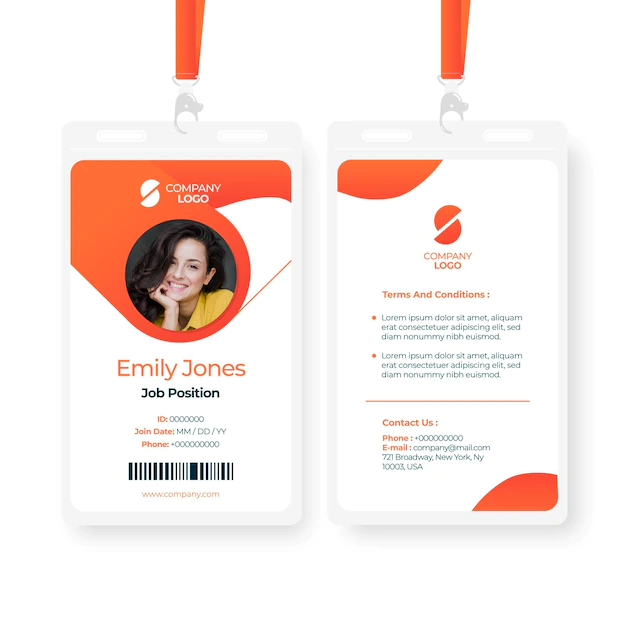 Free Vector | Abstract id cards template with picture