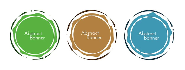 Free Vector | Abstract modern circular design shape banners set