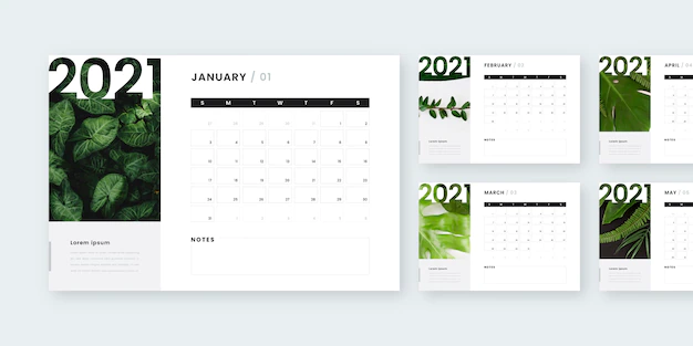 Free Vector | Abstract new year 2021 calendar