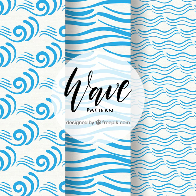 Free Vector | Abstract patterns with hand-drawn waves