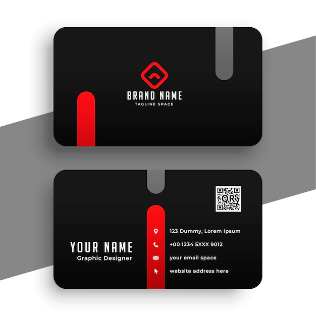Free Vector | Abstract red and black business card minimal template